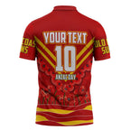Personalised Gold Coast Suns ANZAC Zipper Polo Shirt Military Remembrance Australian Football Mascot Camouflage