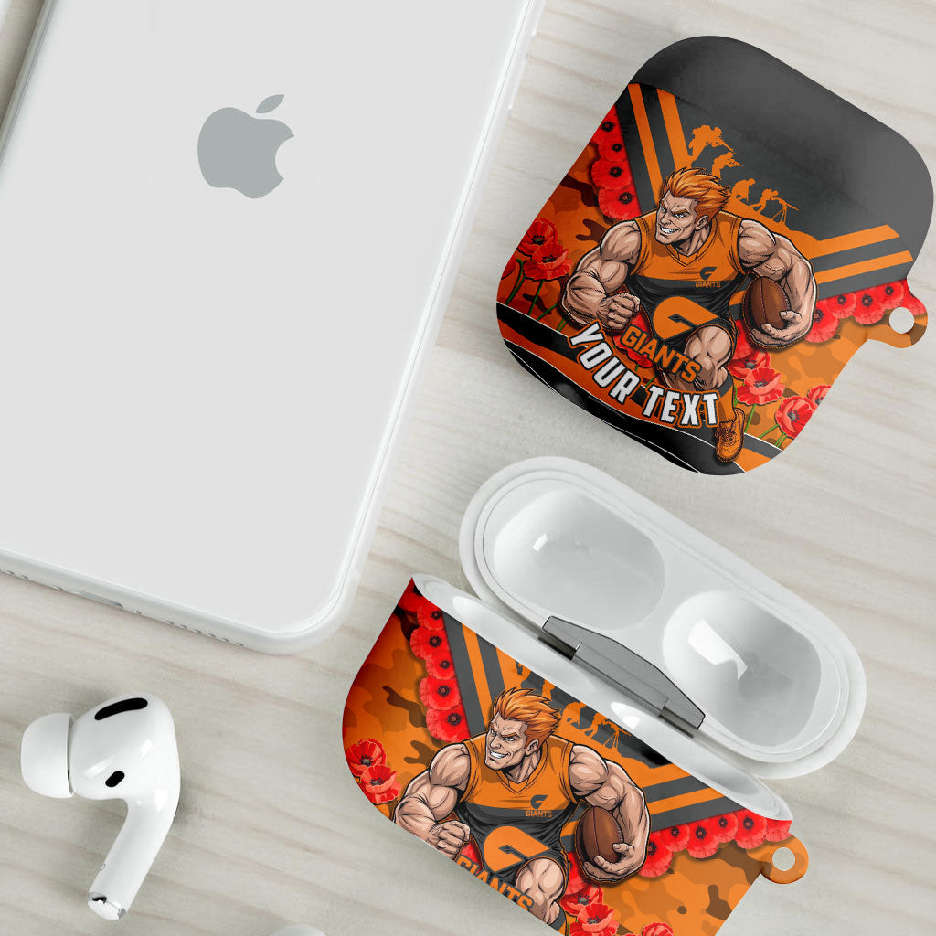 Personalised Greater Western Sydney Giants ANZAC AirPods Case Military Remembrance Australian Football Mascot Camouflage