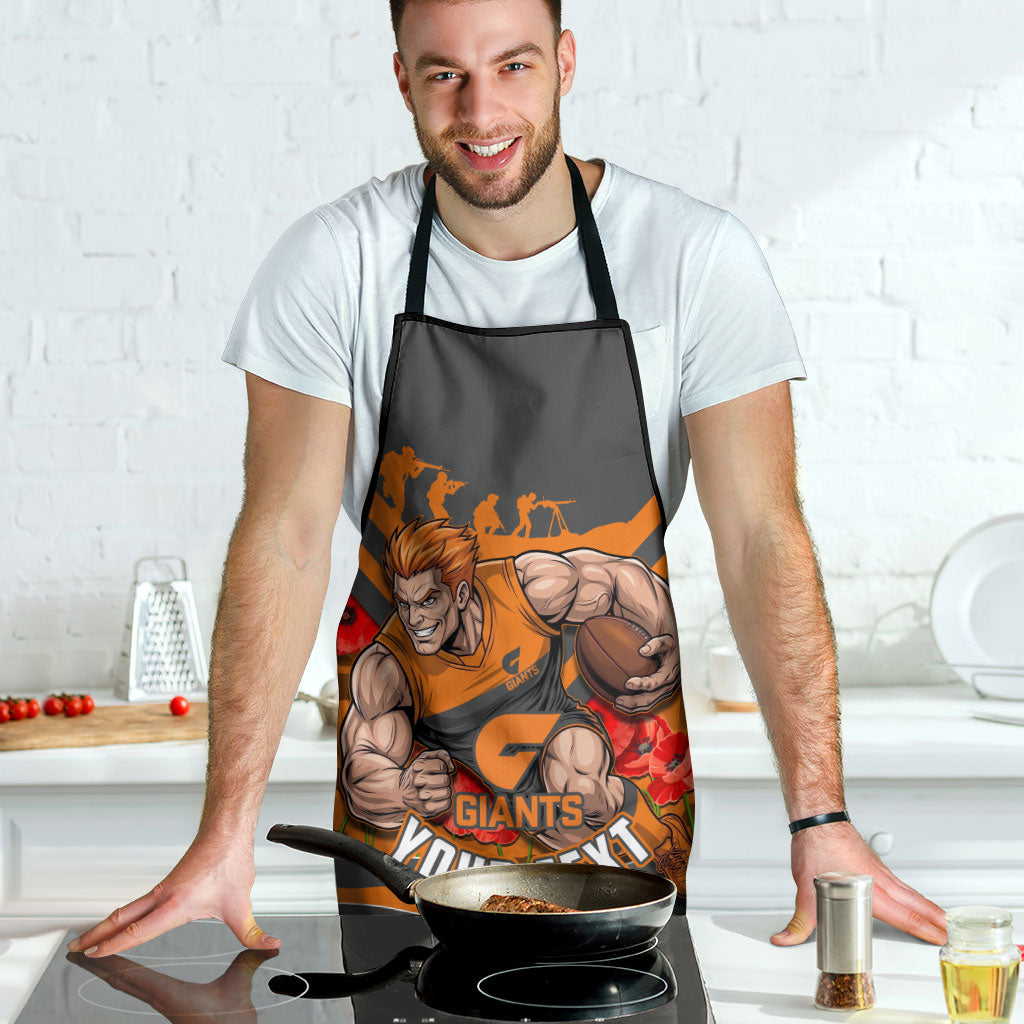Personalised Greater Western Sydney Giants ANZAC Apron Military Remembrance Australian Football Mascot Camouflage