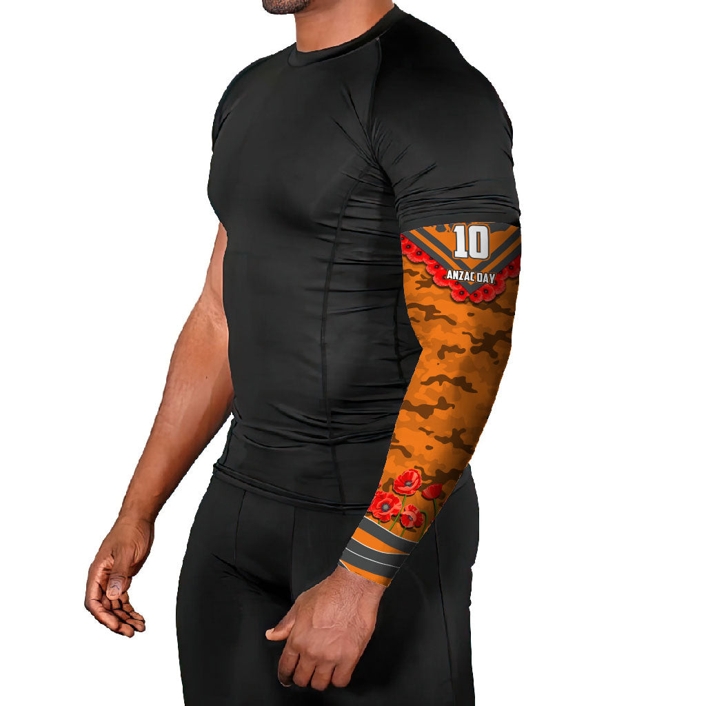 Personalised Greater Western Sydney Giants ANZAC Arm Sleeves Military Remembrance Australian Football Mascot Camouflage