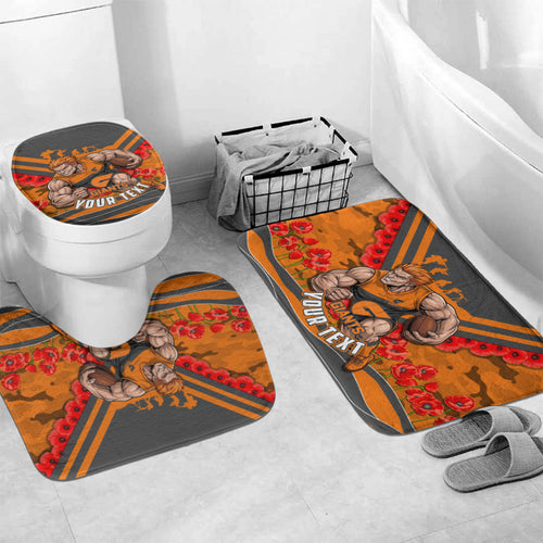 Personalised Greater Western Sydney Giants ANZAC Bathroom Set Military Remembrance Australian Football Mascot Camouflage