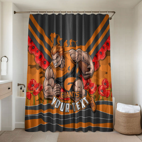 Personalised Greater Western Sydney Giants ANZAC Bathroom Set Military Remembrance Australian Football Mascot Camouflage