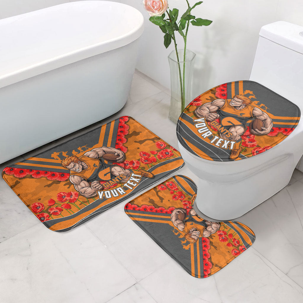 Personalised Greater Western Sydney Giants ANZAC Bathroom Set Military Remembrance Australian Football Mascot Camouflage