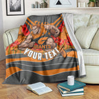 Personalised Greater Western Sydney Giants ANZAC Blanket Military Remembrance Australian Football Mascot Camouflage
