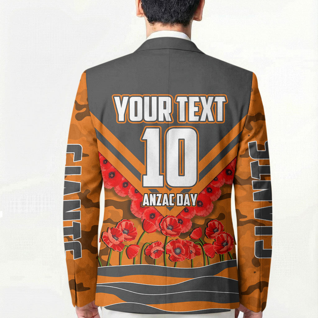 Personalised Greater Western Sydney Giants ANZAC Blazer Military Remembrance Australian Football Mascot Camouflage