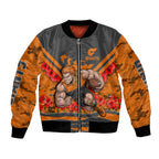 Personalised Greater Western Sydney Giants ANZAC Bomber Jacket Military Remembrance Australian Football Mascot Camouflage
