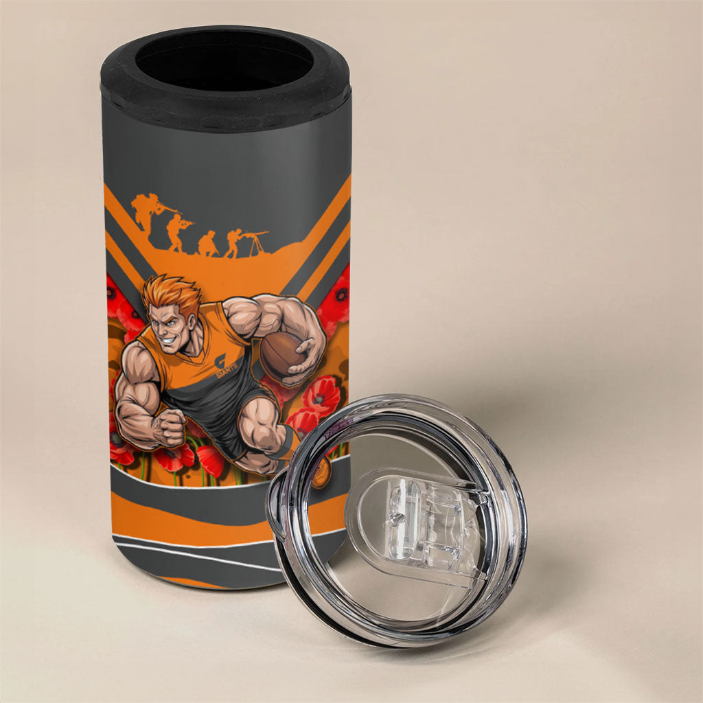 Personalised Greater Western Sydney Giants ANZAC 4 in 1 Can Cooler Tumbler Military Remembrance Australian Football Mascot Camouflage