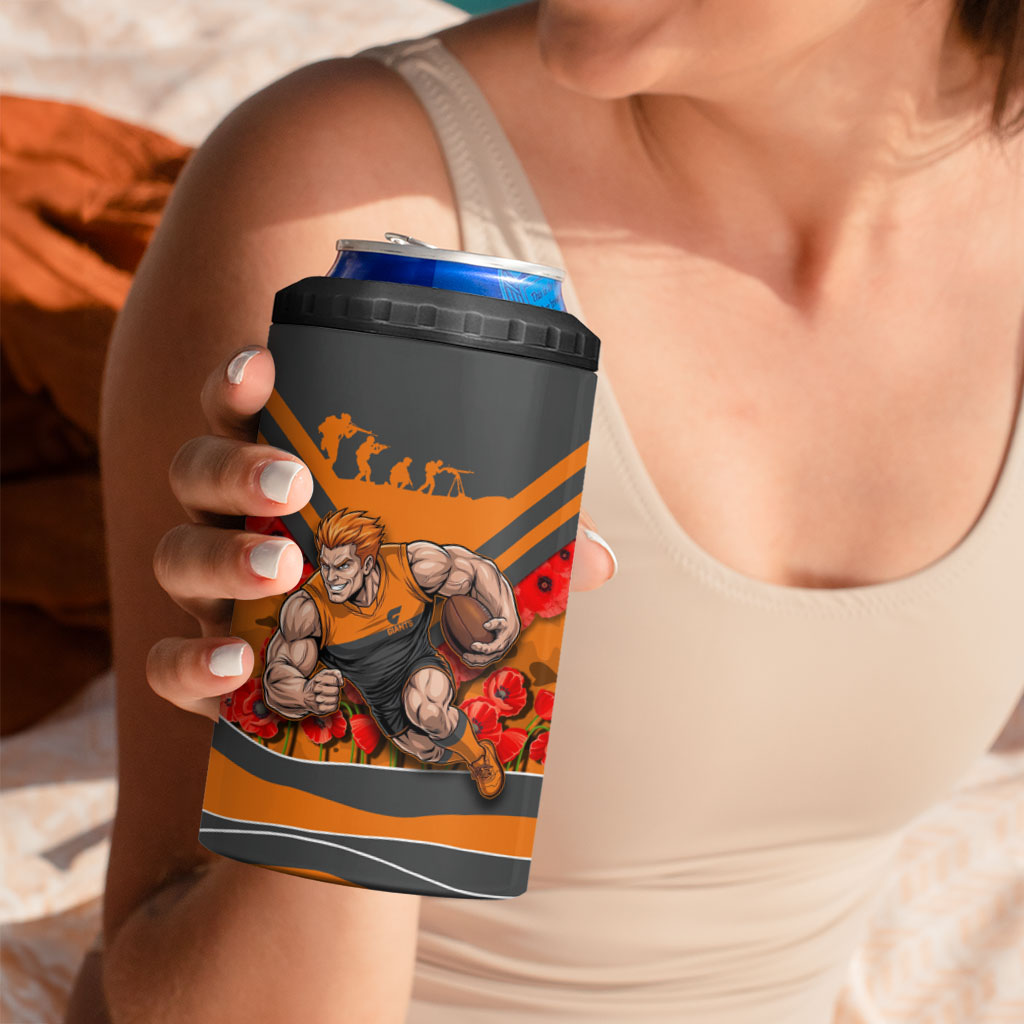 Personalised Greater Western Sydney Giants ANZAC 4 in 1 Can Cooler Tumbler Military Remembrance Australian Football Mascot Camouflage