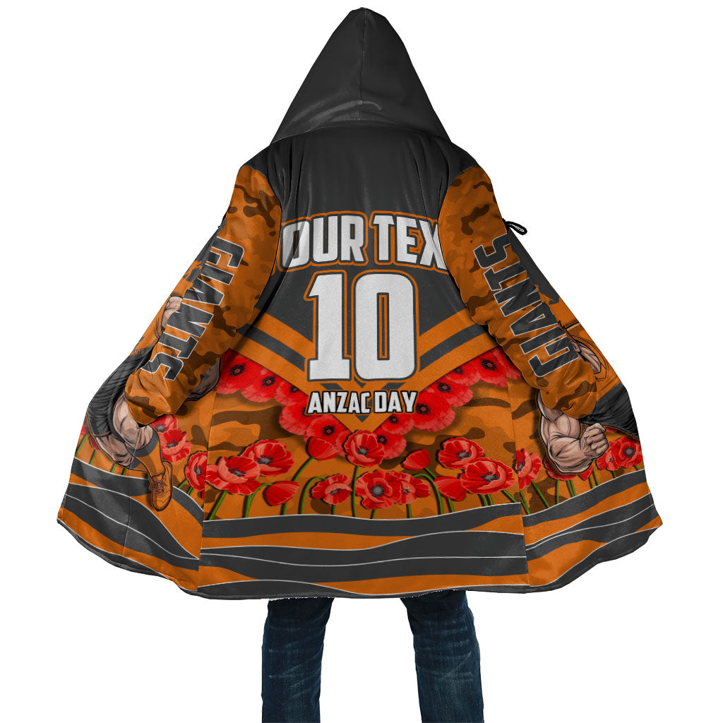 Personalised Greater Western Sydney Giants ANZAC Cloak Military Remembrance Australian Football Mascot Camouflage