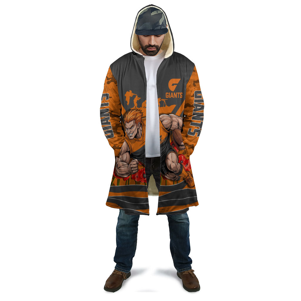 Personalised Greater Western Sydney Giants ANZAC Cloak Military Remembrance Australian Football Mascot Camouflage