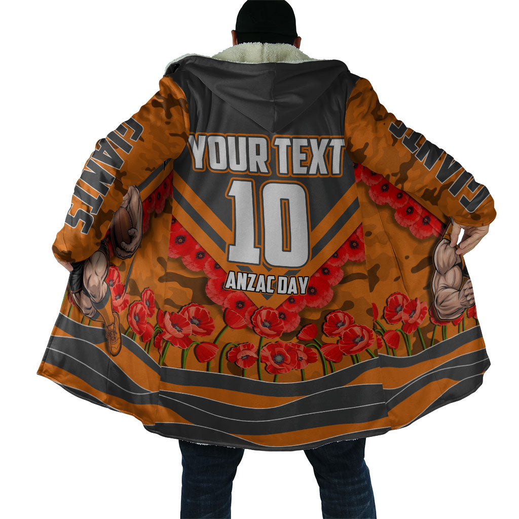 Personalised Greater Western Sydney Giants ANZAC Cloak Military Remembrance Australian Football Mascot Camouflage