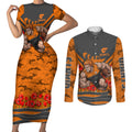 Personalised Greater Western Sydney Giants ANZAC Couples Matching Short Sleeve Bodycon Dress and Long Sleeve Button Shirt Military Remembrance Australian Football Mascot Camouflage