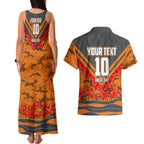 Personalised Greater Western Sydney Giants ANZAC Couples Matching Tank Maxi Dress and Hawaiian Shirt Military Remembrance Australian Football Mascot Camouflage