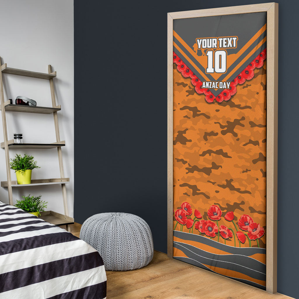 Personalised Greater Western Sydney Giants ANZAC Door Cover Military Remembrance Australian Football Mascot Camouflage