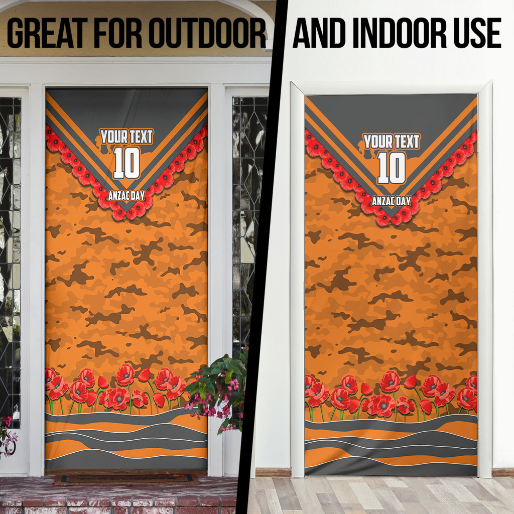 Personalised Greater Western Sydney Giants ANZAC Door Cover Military Remembrance Australian Football Mascot Camouflage