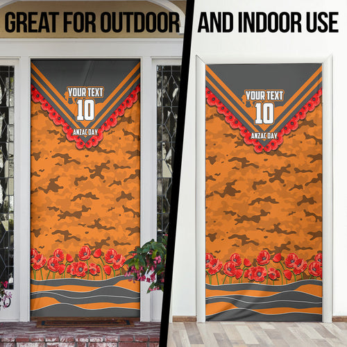 Personalised Greater Western Sydney Giants ANZAC Door Cover Military Remembrance Australian Football Mascot Camouflage