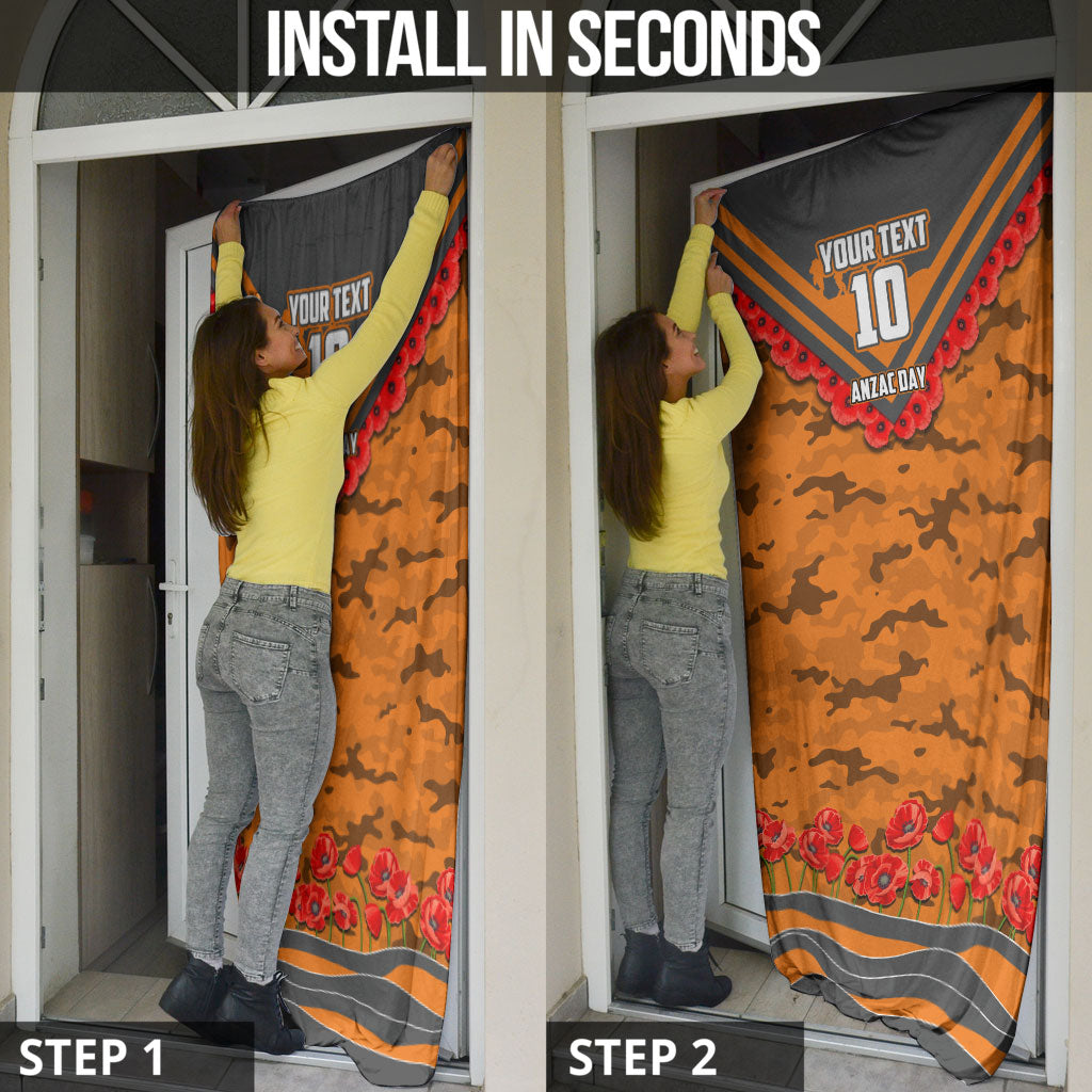 Personalised Greater Western Sydney Giants ANZAC Door Cover Military Remembrance Australian Football Mascot Camouflage