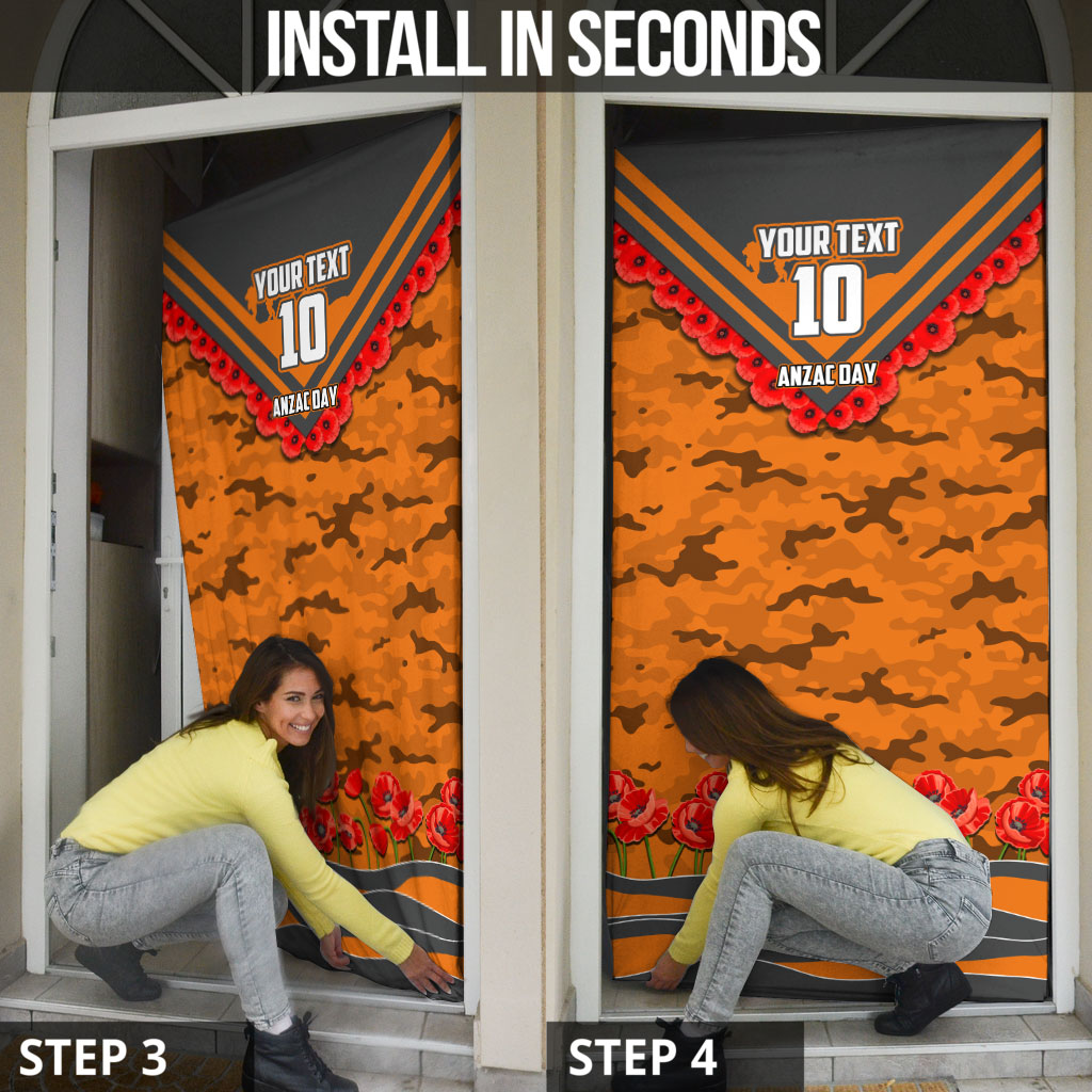 Personalised Greater Western Sydney Giants ANZAC Door Cover Military Remembrance Australian Football Mascot Camouflage