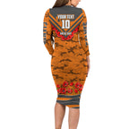 Personalised Greater Western Sydney Giants ANZAC Family Matching Long Sleeve Bodycon Dress and Hawaiian Shirt Military Remembrance Australian Football Mascot Camouflage