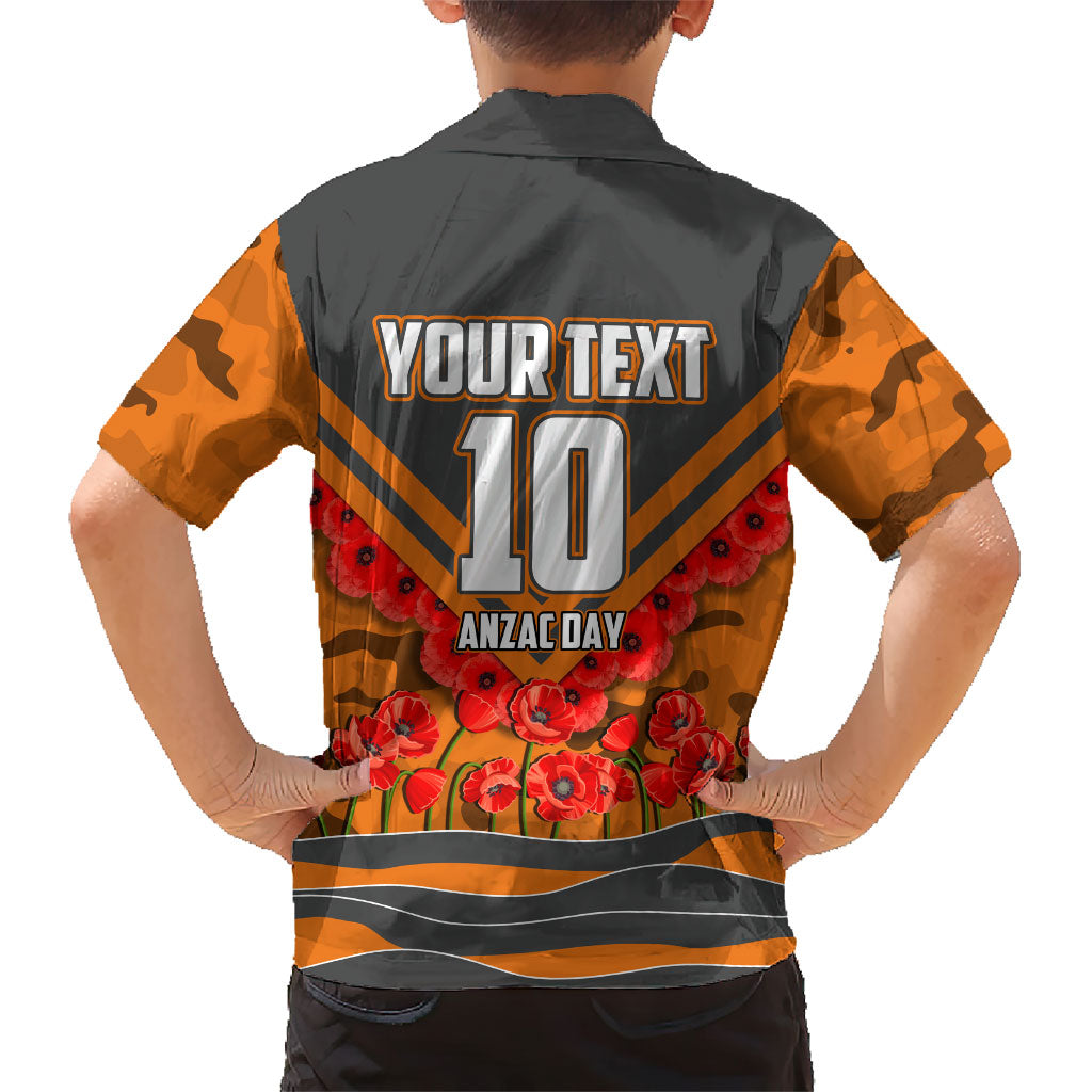Personalised Greater Western Sydney Giants ANZAC Family Matching Mermaid Dress and Hawaiian Shirt Military Remembrance Australian Football Mascot Camouflage
