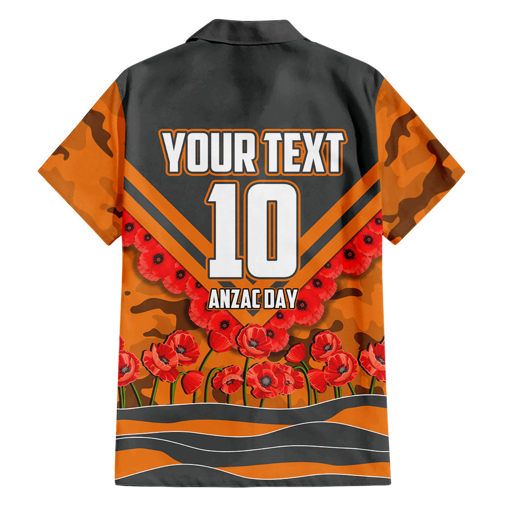 Personalised Greater Western Sydney Giants ANZAC Family Matching Mermaid Dress and Hawaiian Shirt Military Remembrance Australian Football Mascot Camouflage