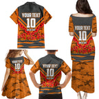 Personalised Greater Western Sydney Giants ANZAC Family Matching Puletasi and Hawaiian Shirt Military Remembrance Australian Football Mascot Camouflage