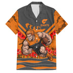 Personalised Greater Western Sydney Giants ANZAC Family Matching Puletasi and Hawaiian Shirt Military Remembrance Australian Football Mascot Camouflage