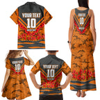 Personalised Greater Western Sydney Giants ANZAC Family Matching Tank Maxi Dress and Hawaiian Shirt Military Remembrance Australian Football Mascot Camouflage