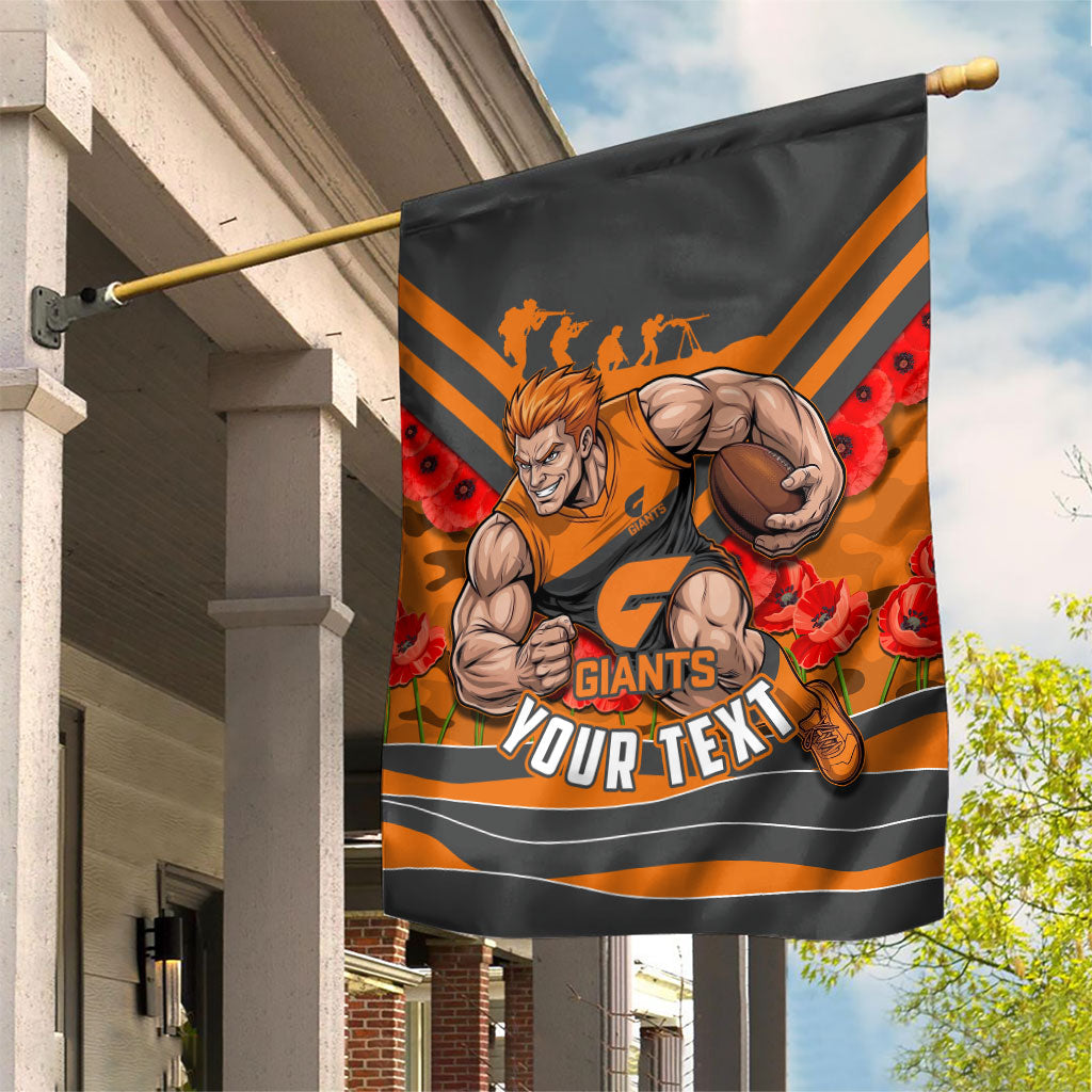 Personalised Greater Western Sydney Giants ANZAC Garden Flag Military Remembrance Australian Football Mascot Camouflage
