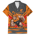 Personalised Greater Western Sydney Giants ANZAC Hawaiian Shirt Military Remembrance Australian Football Mascot Camouflage