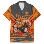 Personalised Greater Western Sydney Giants ANZAC Hawaiian Shirt Military Remembrance Australian Football Mascot Camouflage