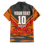 Personalised Greater Western Sydney Giants ANZAC Hawaiian Shirt Military Remembrance Australian Football Mascot Camouflage
