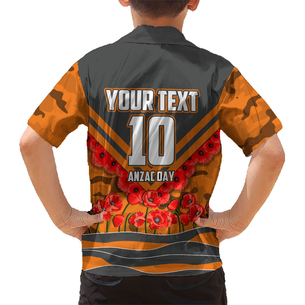 Personalised Greater Western Sydney Giants ANZAC Hawaiian Shirt Military Remembrance Australian Football Mascot Camouflage