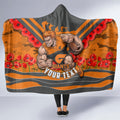 Personalised Greater Western Sydney Giants ANZAC Hooded Blanket Military Remembrance Australian Football Mascot Camouflage