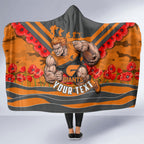 Personalised Greater Western Sydney Giants ANZAC Hooded Blanket Military Remembrance Australian Football Mascot Camouflage