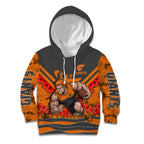 Personalised Greater Western Sydney Giants ANZAC Kid Hoodie Military Remembrance Australian Football Mascot Camouflage
