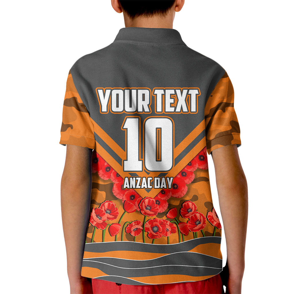 Personalised Greater Western Sydney Giants ANZAC Kid Polo Shirt Military Remembrance Australian Football Mascot Camouflage