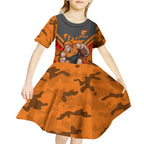 Personalised Greater Western Sydney Giants ANZAC Kid Short Sleeve Dress Military Remembrance Australian Football Mascot Camouflage