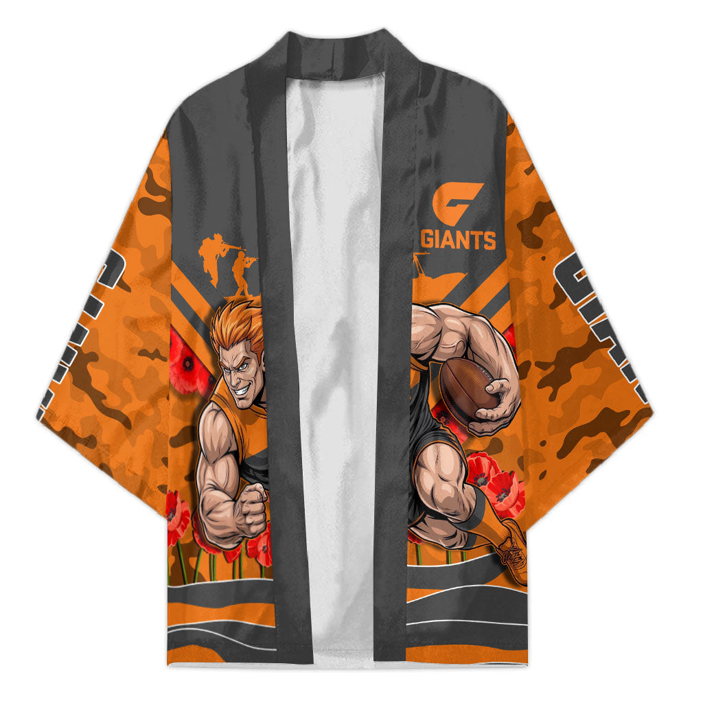 Personalised Greater Western Sydney Giants ANZAC Kimono Military Remembrance Australian Football Mascot Camouflage