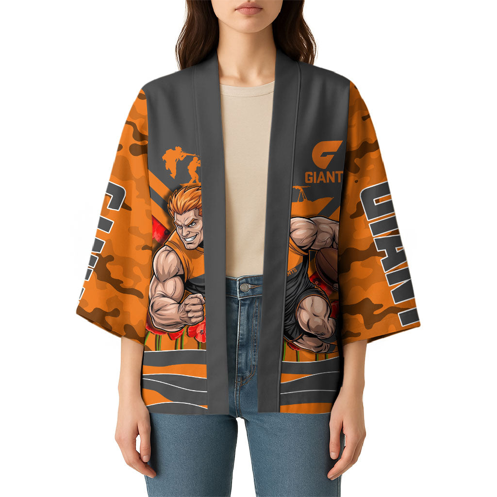 Personalised Greater Western Sydney Giants ANZAC Kimono Military Remembrance Australian Football Mascot Camouflage