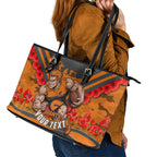 Personalised Greater Western Sydney Giants ANZAC Leather Tote Bag Military Remembrance Australian Football Mascot Camouflage