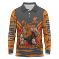 Personalised Greater Western Sydney Giants ANZAC Long Sleeve Polo Shirt Military Remembrance Australian Football Mascot Camouflage