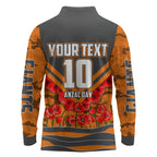Personalised Greater Western Sydney Giants ANZAC Long Sleeve Polo Shirt Military Remembrance Australian Football Mascot Camouflage