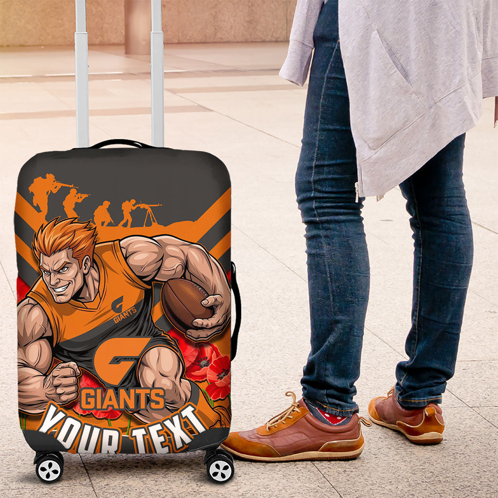 Personalised Greater Western Sydney Giants ANZAC Luggage Cover Military Remembrance Australian Football Mascot Camouflage