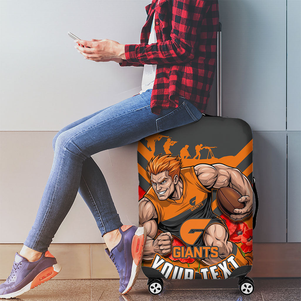 Personalised Greater Western Sydney Giants ANZAC Luggage Cover Military Remembrance Australian Football Mascot Camouflage