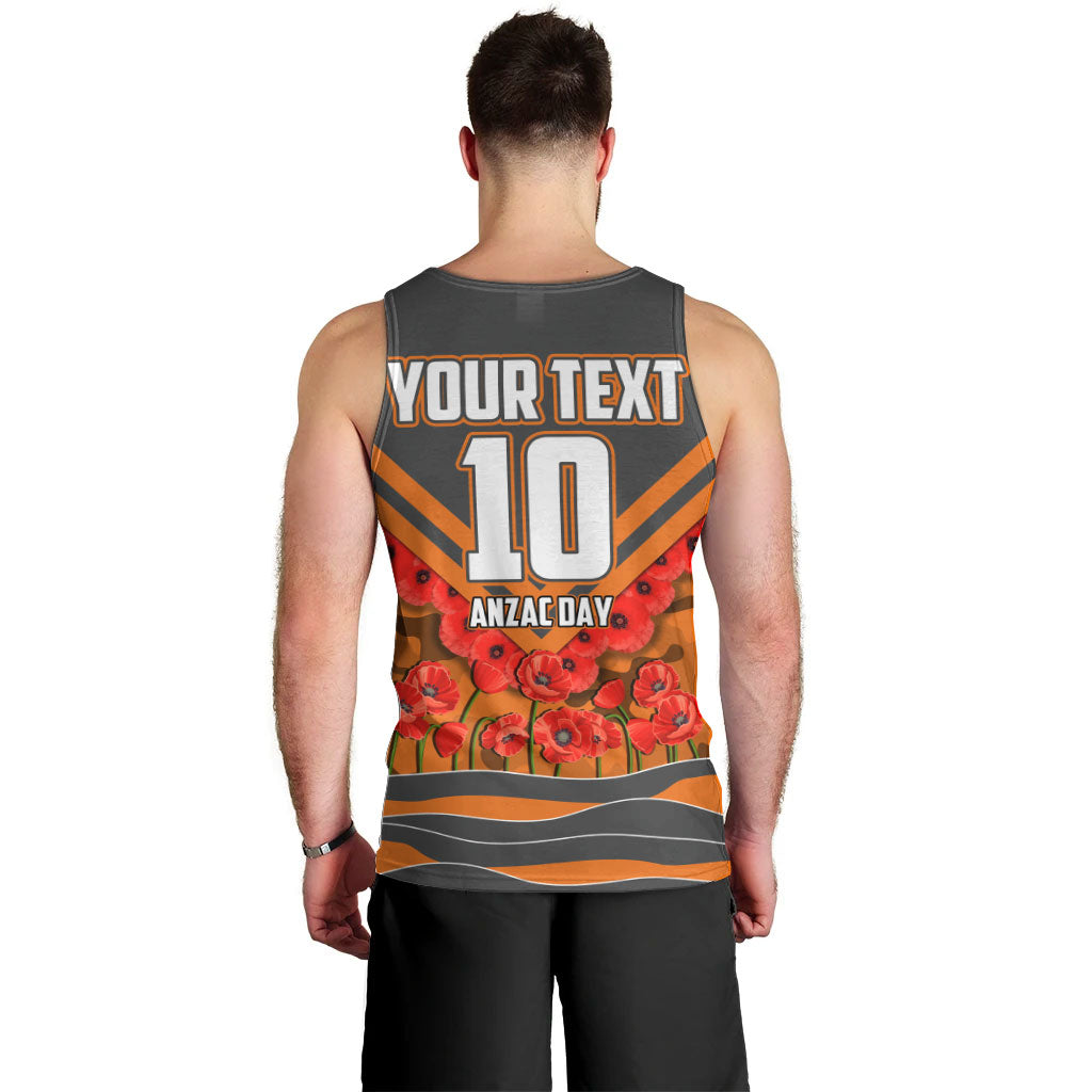 Personalised Greater Western Sydney Giants ANZAC Men Tank Top Military Remembrance Australian Football Mascot Camouflage
