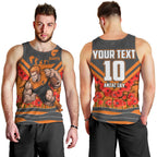 Personalised Greater Western Sydney Giants ANZAC Men Tank Top Military Remembrance Australian Football Mascot Camouflage