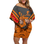 Personalised Greater Western Sydney Giants ANZAC Off Shoulder Short Dress Military Remembrance Australian Football Mascot Camouflage
