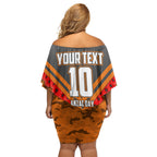 Personalised Greater Western Sydney Giants ANZAC Off Shoulder Short Dress Military Remembrance Australian Football Mascot Camouflage