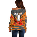 Personalised Greater Western Sydney Giants ANZAC Off Shoulder Sweater Military Remembrance Australian Football Mascot Camouflage